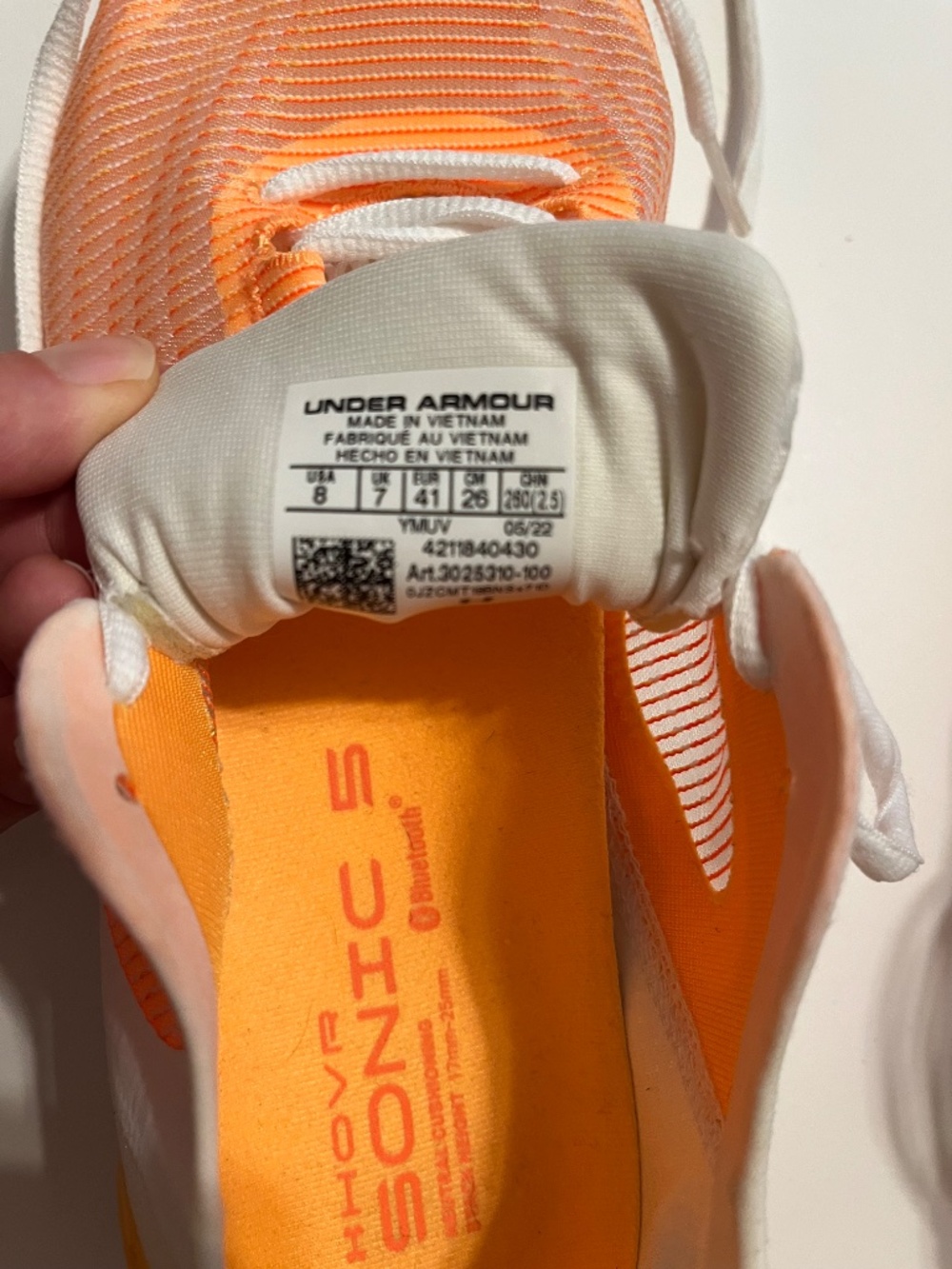 Under Armour HOVR Sonic Running Shoes | Women’s Size 8 | Orange/White 🍊 - Picture 9 of 9